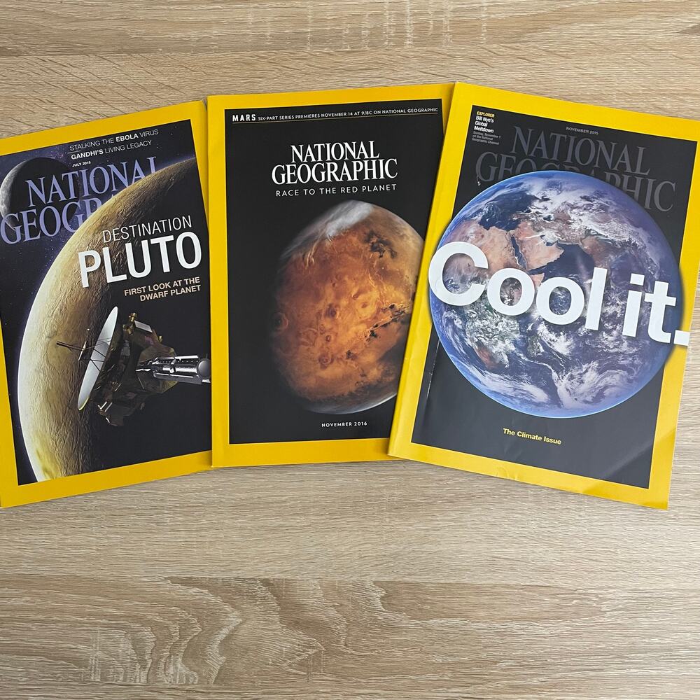 National Geographic July 2015, November 2015 and November 2016
